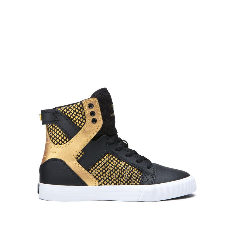 Supra SKYTOP Sneaker High Kinder Schwarz / Gold Deutsch IMYAS7420